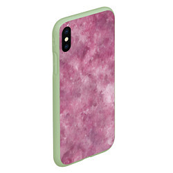 Чехол iPhone XS Max матовый Текстура камня родонита, цвет: 3D-салатовый — фото 2