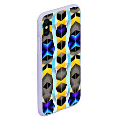 Чехол iPhone XS Max матовый Vanguard geometric pattern - neural network, цвет: 3D-светло-сиреневый — фото 2