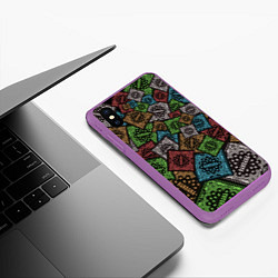 Чехол iPhone XS Max матовый Bandana - Kizaru and Big Baby Tape, цвет: 3D-фиолетовый — фото 2