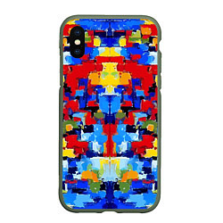 Чехол iPhone XS Max матовый Colorful abstraction - vogue - paint, цвет: 3D-темно-зеленый