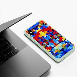 Чехол iPhone XS Max матовый Colorful abstraction - vogue - paint, цвет: 3D-салатовый — фото 2