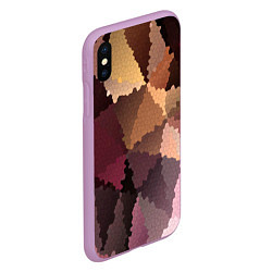 Чехол iPhone XS Max матовый Мозаика в коричнево-розовых тонах, цвет: 3D-сиреневый — фото 2
