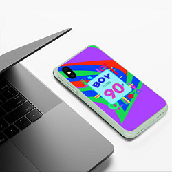 Чехол iPhone XS Max матовый Мальчик из 90-х, цвет: 3D-салатовый — фото 2