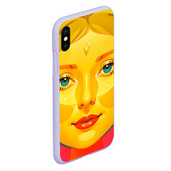 Чехол iPhone XS Max матовый Девушка желтоликая, цвет: 3D-светло-сиреневый — фото 2