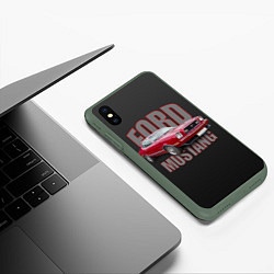 Чехол iPhone XS Max матовый Автомашина Ford Mustang, цвет: 3D-темно-зеленый — фото 2