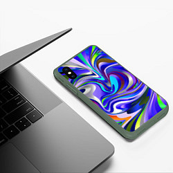 Чехол iPhone XS Max матовый Цветомузыка настроения, цвет: 3D-темно-зеленый — фото 2