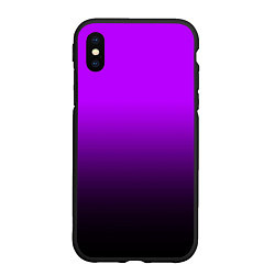 Чехол iPhone XS Max матовый Градиент фиолетово-чёрный, цвет: 3D-черный