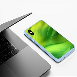 Чехол iPhone XS Max матовый Green lighting background, цвет: 3D-голубой — фото 2