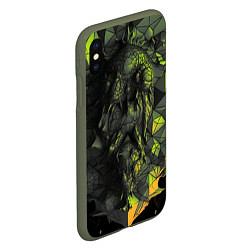 Чехол iPhone XS Max матовый Зеленая абстрактная текстура, цвет: 3D-темно-зеленый — фото 2