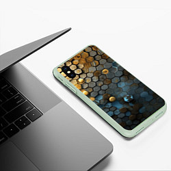 Чехол iPhone XS Max матовый Позолоченая броня, цвет: 3D-салатовый — фото 2
