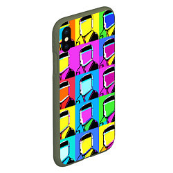 Чехол iPhone XS Max матовый Pop art - abstraction - vogue, цвет: 3D-темно-зеленый — фото 2