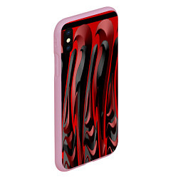 Чехол iPhone XS Max матовый Пластик красно-черный, цвет: 3D-розовый — фото 2