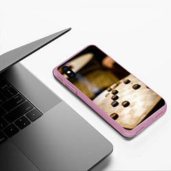 Чехол iPhone XS Max матовый Игра в шашки, цвет: 3D-розовый — фото 2