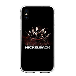 Чехол iPhone XS Max матовый Nickelback brutal, цвет: 3D-белый