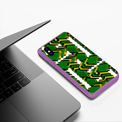 Чехол iPhone XS Max матовый Зеленая микросхема, цвет: 3D-фиолетовый — фото 2