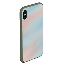 Чехол iPhone XS Max матовый Нежно розовые и голубые размытия, цвет: 3D-темно-зеленый — фото 2