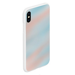 Чехол iPhone XS Max матовый Нежно розовые и голубые размытия, цвет: 3D-белый — фото 2