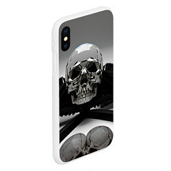 Чехол iPhone XS Max матовый Полированный череп, цвет: 3D-белый — фото 2