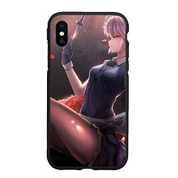 Чехол iPhone XS Max матовый Touhou Project Сакуя Izayoi, цвет: 3D-черный