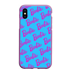 Чехол iPhone XS Max матовый Barbie pattern, цвет: 3D-фиолетовый