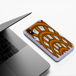 Чехол iPhone XS Max матовый Деревянные своды, цвет: 3D-светло-сиреневый — фото 2