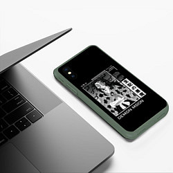 Чехол iPhone XS Max матовый Кокушибо первая луна, цвет: 3D-темно-зеленый — фото 2