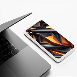 Чехол iPhone XS Max матовый Разноцветная 3D геометрия узоров метавселенной, цвет: 3D-белый — фото 2