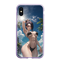 Чехол iPhone XS Max матовый Девушка в купальник на море, цвет: 3D-светло-сиреневый