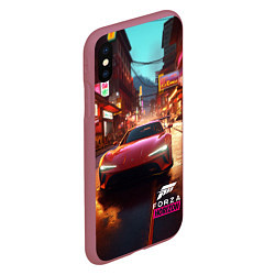 Чехол iPhone XS Max матовый Forza Horizon Tokio, цвет: 3D-малиновый — фото 2