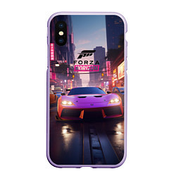 Чехол iPhone XS Max матовый Forza Horizon street racing, цвет: 3D-светло-сиреневый