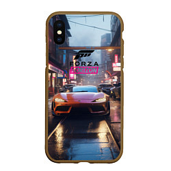 Чехол iPhone XS Max матовый Forza Horizon game, цвет: 3D-коричневый