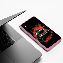 Чехол iPhone XS Max матовый Танк т54 абстракция, цвет: 3D-малиновый — фото 2
