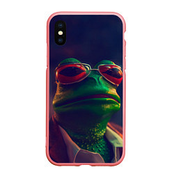 Чехол iPhone XS Max матовый Жаба Пепе, цвет: 3D-баблгам