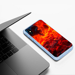 Чехол iPhone XS Max матовый Магма, цвет: 3D-голубой — фото 2