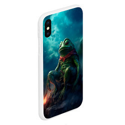 Чехол iPhone XS Max матовый Пепе у костра, цвет: 3D-белый — фото 2