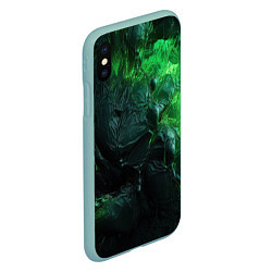 Чехол iPhone XS Max матовый Зеленая объемная текстура, цвет: 3D-мятный — фото 2