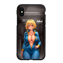 Чехол iPhone XS Max матовый Fallout anime girl, цвет: 3D-черный