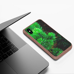 Чехол iPhone XS Max матовый Зелёный лес России, цвет: 3D-коричневый — фото 2