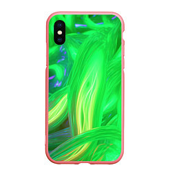 Чехол iPhone XS Max матовый Зеленая абстракция, цвет: 3D-баблгам