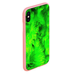 Чехол iPhone XS Max матовый Green abstract texture, цвет: 3D-баблгам — фото 2