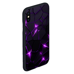 Чехол iPhone XS Max матовый Неоновые плиты с фиолетовым свечением, цвет: 3D-черный — фото 2
