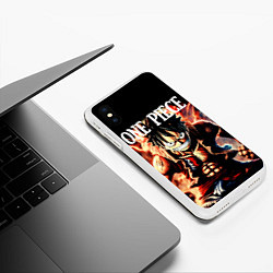 Чехол iPhone XS Max матовый Злой Луффи из One Piece, цвет: 3D-белый — фото 2