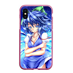 Чехол iPhone XS Max матовый Touhou Project Cirno Чируно 9, цвет: 3D-малиновый