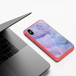 Чехол iPhone XS Max матовый Розово-голубая шерсть, цвет: 3D-красный — фото 2