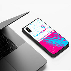 Чехол iPhone XS Max матовый Angels of Death neon gradient style: символ сверху, цвет: 3D-черный — фото 2