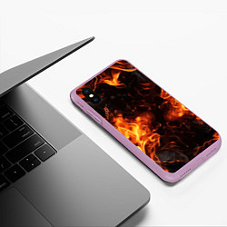 Чехол iPhone XS Max матовый Fire style, цвет: 3D-сиреневый — фото 2