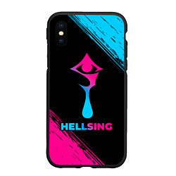 Чехол iPhone XS Max матовый Hellsing - neon gradient, цвет: 3D-черный