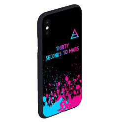 Чехол iPhone XS Max матовый Thirty Seconds to Mars - neon gradient: символ све, цвет: 3D-черный — фото 2