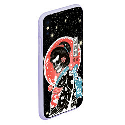 Чехол iPhone XS Max матовый Гейша Японии в кимоно - смерть полнолуние, цвет: 3D-светло-сиреневый — фото 2