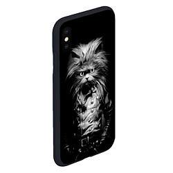 Чехол iPhone XS Max матовый Кот черный хипстер, цвет: 3D-черный — фото 2